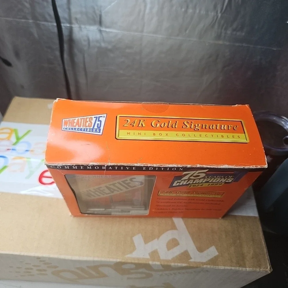 Wheaties Mini Cereal Box Collectible 24K Gold Signature 75 Years Lou Gehrig
